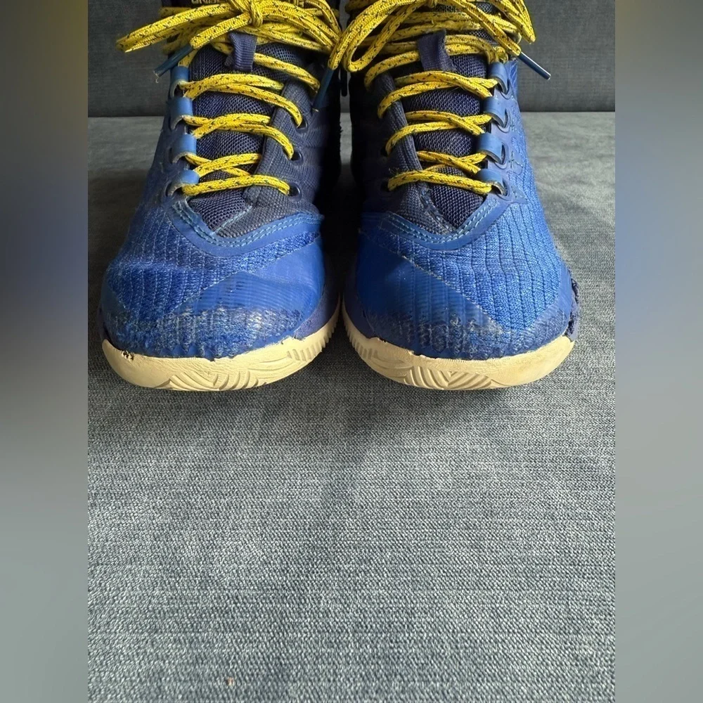 Under Armour Youth Curry 3 SZ 5.5Y Shoes Blue Yellow Basketball Training Sneaker